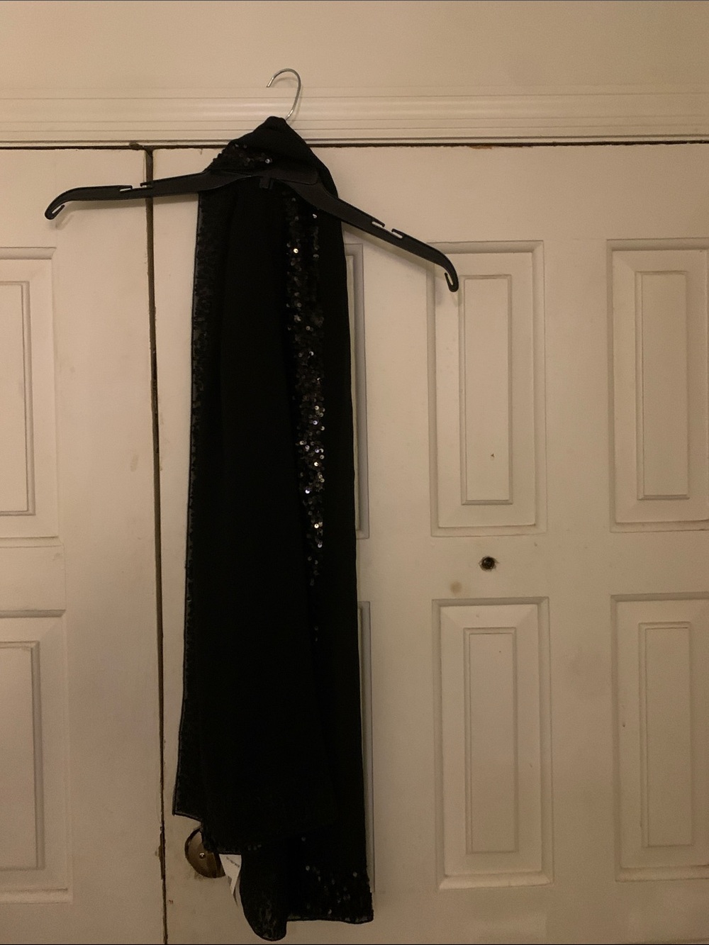 Elegant Women's Black Sequin Scarf Wrap